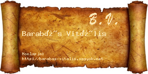 Barabás Vitális névjegykártya